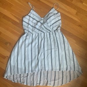 Summer Hi-low dress - White/grey stripes - XXL